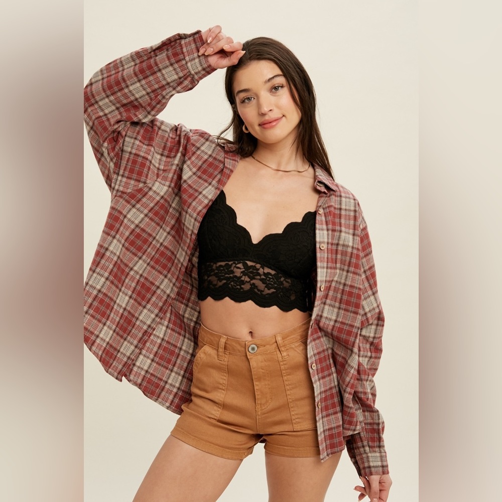 Casual flannel top